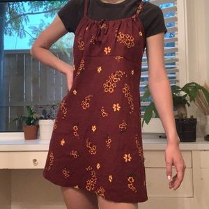 Urban outfitters burgundy floral sleeveless dress